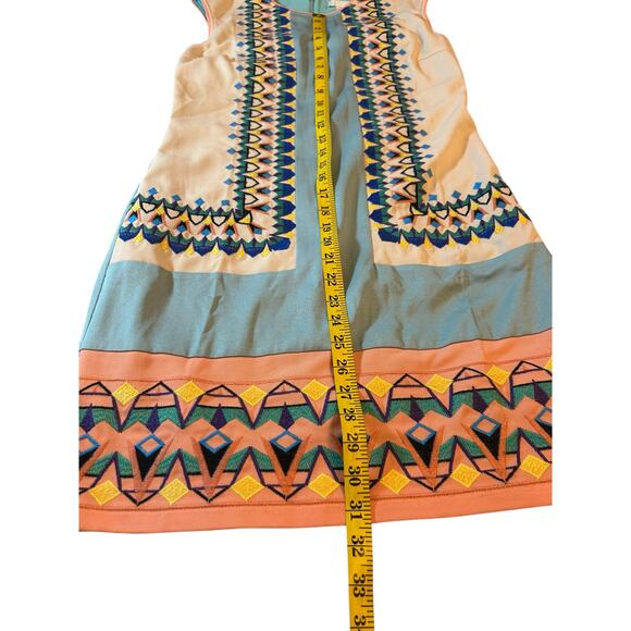 Boho Embroidered Champagne and Strawberry Dress - Size S - Picture 8 of 10